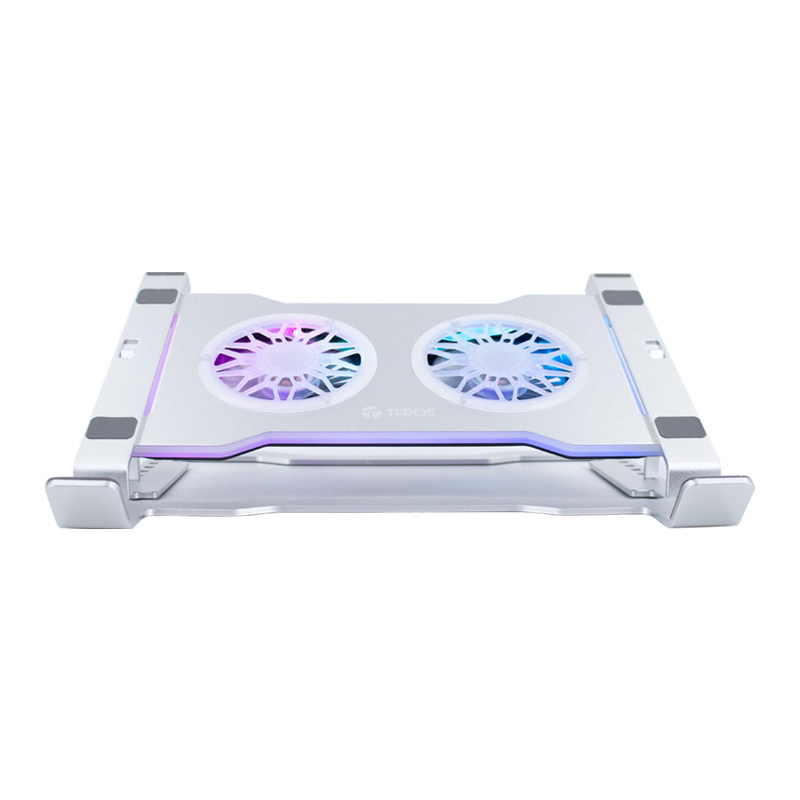 Cooler para notebook TEROS TE-7135N, soporta tablets y notebooks de 9 hasta 16, plateado