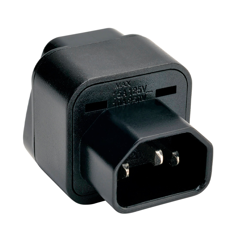 Adaptador de tomacorriente Tripp-Lite UNIPLUGINT, permite conexión a un IEC 320 C13.