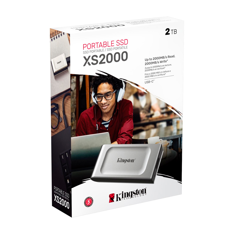 Unidad en estado sólido externa Kingston XS2000, 2TB, USB 3.2 Gen 2x2 Tipo-C