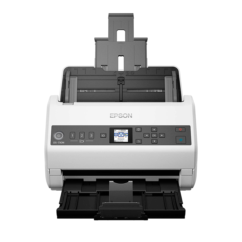 Escáner Epson DS-730N, USB 2.0, Ethernet, Alimentacion Vertical, Duplex a color.