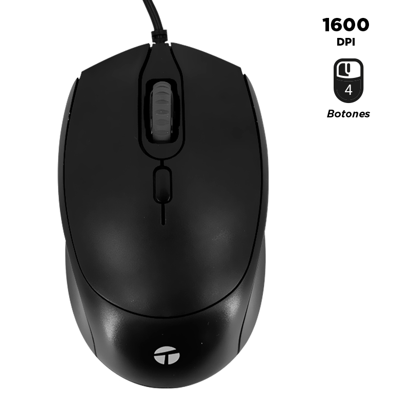 Mouse óptico TEROS TE-1222S, 800-1200-1600 DPI, USB, 4 botones, miniatura 2