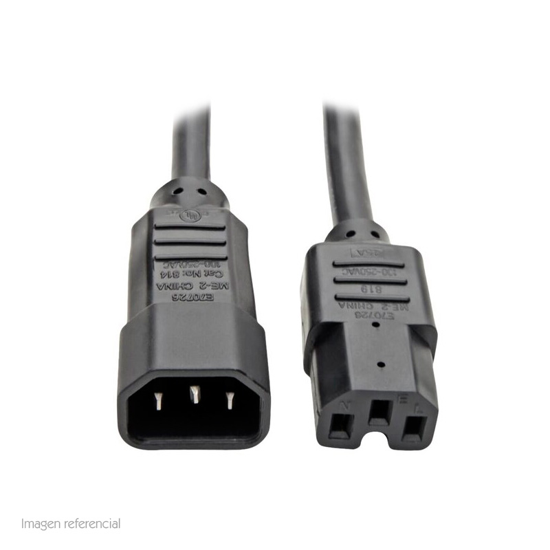 Cable de alimentación Tripp-Lite P018-010, IEC C14 a IEC C15, 15A, 110-250V, 3.05mts., miniatura 1