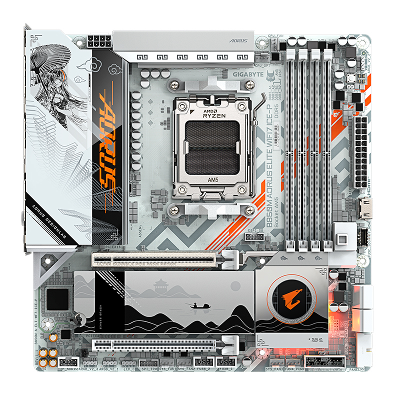 Motherboard GIGABYTE B850M AORUS ELITE WIFI7 ICE-P, Chipset AMD B850, Socket AMD AM5, mATX, miniatura 2