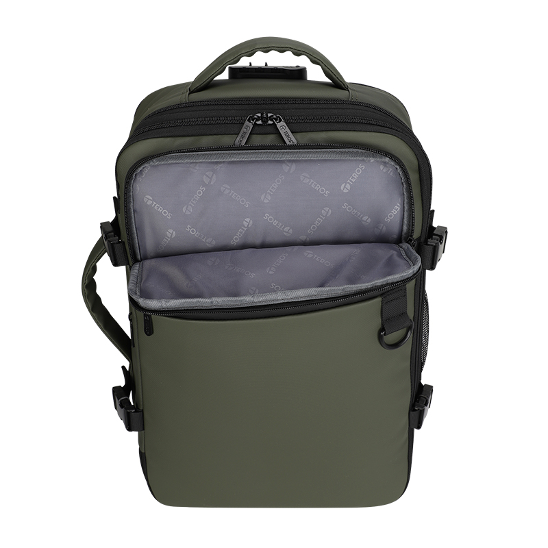 Backpack TEROS Travel TE-9040DG, Para Notebooks de hasta 15.6, Color Verde, miniatura 3