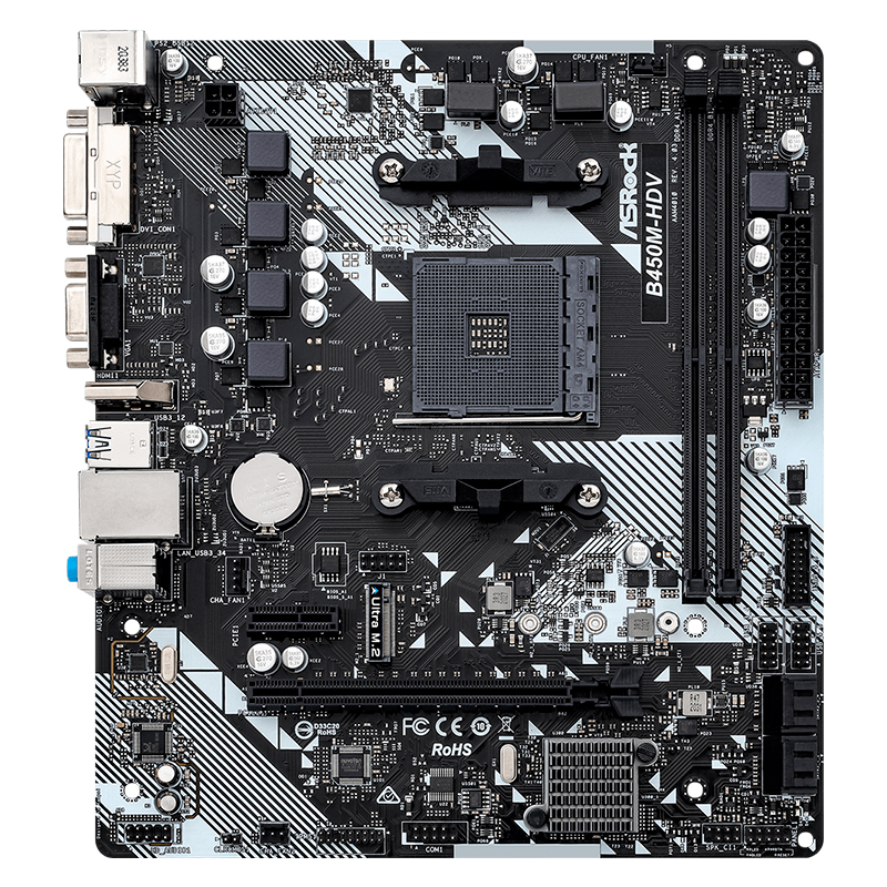 Motherboard ASROCK B450M-HDV R4.0, Chipset AMD B450, Socket AMD AM4, mATX, miniatura 2