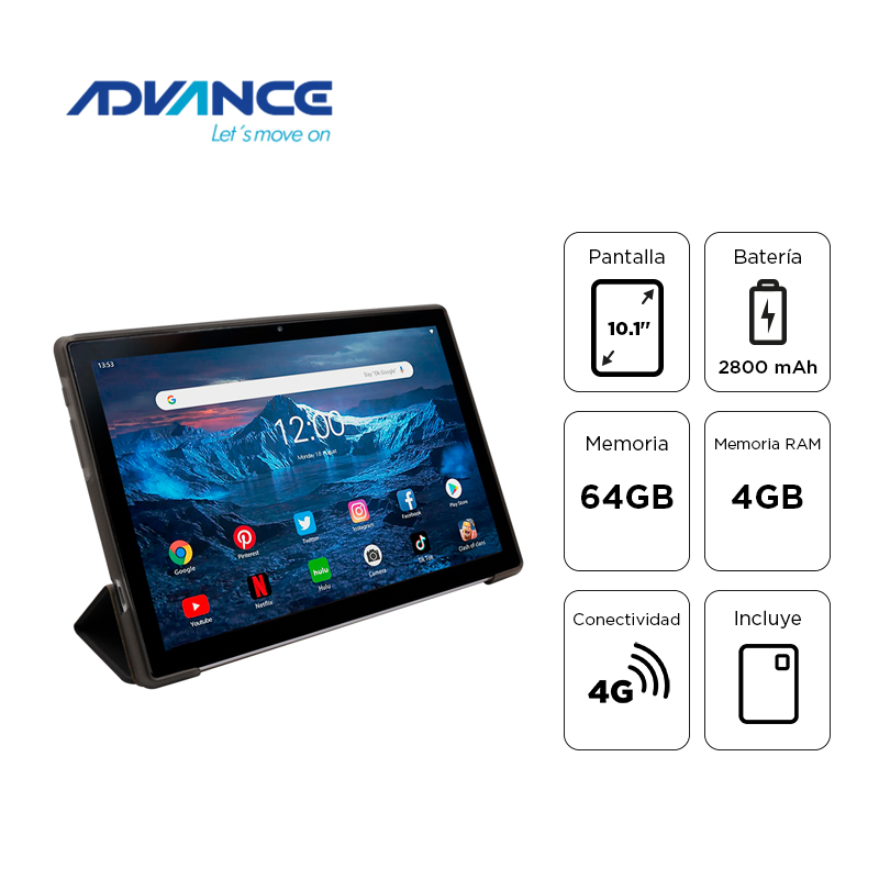 Tablet Advance SmartPad SP5706, 10.1 WXGA IPS, T310 2.00GHz, 4GB RAM, 64GB, Android 13, miniatura 2