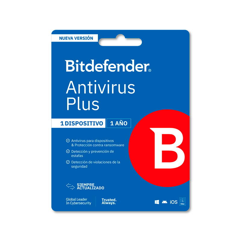 Bitdefender Antivirus Plus - Licencia de 1 año para un dispositivo, miniatura 1