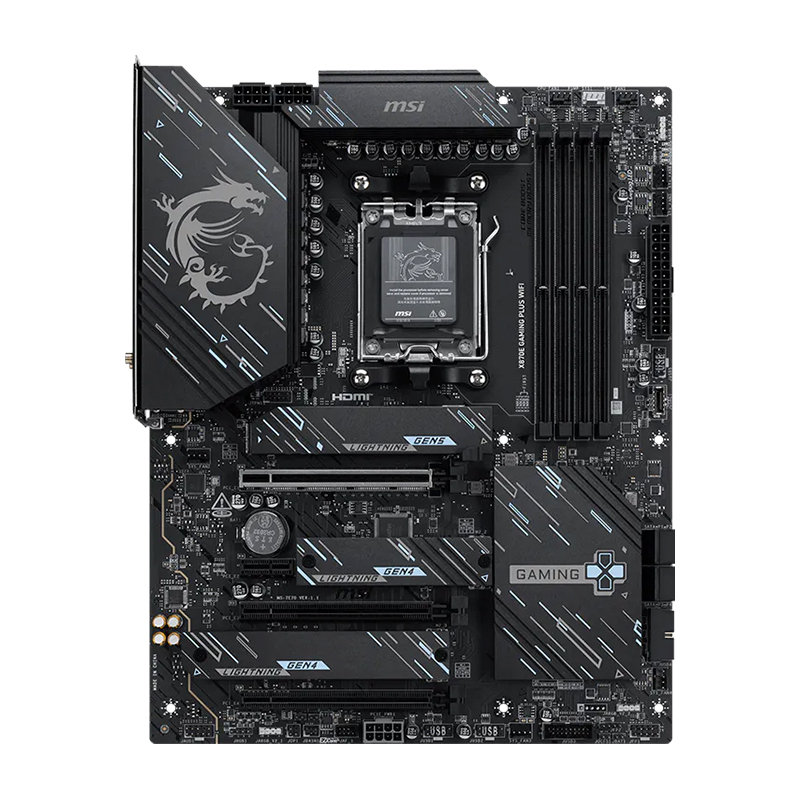 Motherboard MSI X870E GAMING PLUS WIFI, Chipset AMD X870E, Socket AMD AM5, ATX, miniatura 1