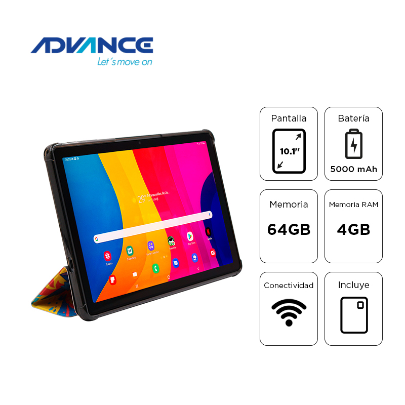 Tablet Advance SmartPad SP3703 WiFi 10.1 WXGA IPS A333 1.75GHz 4GB 64GB Android 15 gris, miniatura 3