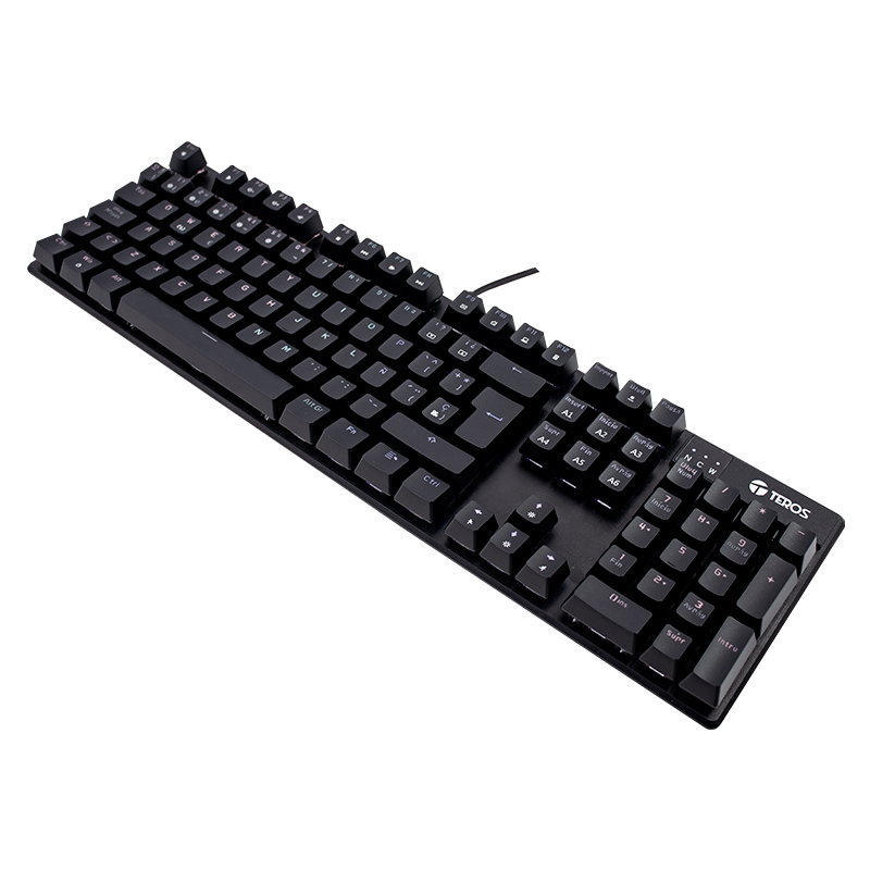 Teclado mecánico TE-4068G, retroiluminación rainbow, USB 2.0, español, color negro, miniatura 1