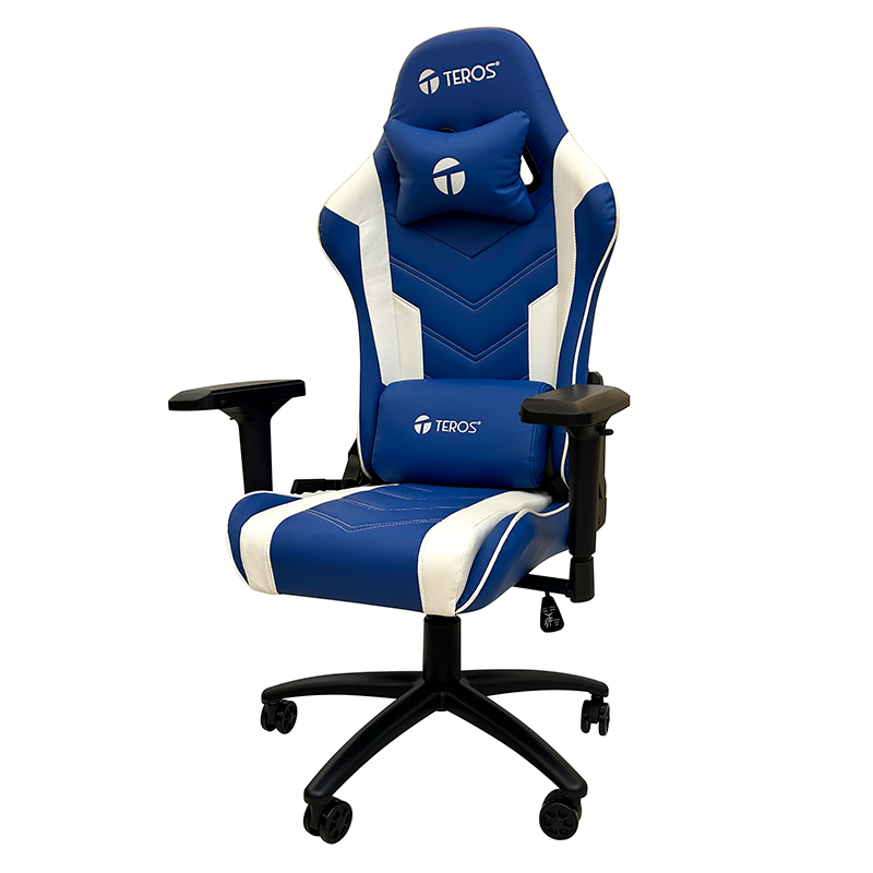 Silla gamer TEROS TE-8126B, azul y blanco, miniatura 3