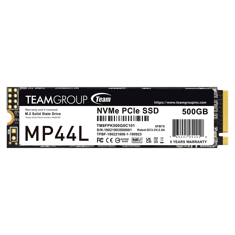 Unidad de estado solido TEAMGROUP MP44L 500GB, M.2, PCI-E 4.0 x4 con NVMe 1.4, miniatura 1