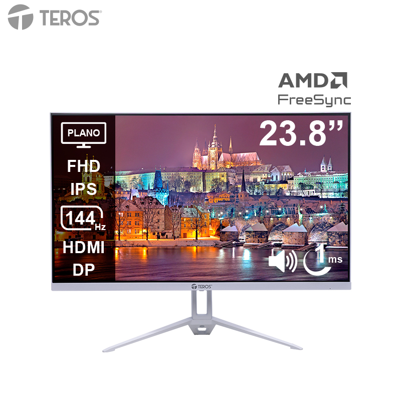 Monitor plano TEROS TE-2423S, 23.8 FHD IPS, 144Hz, 1ms, HDMI, DP, Audio out, Parlantes, miniatura 2