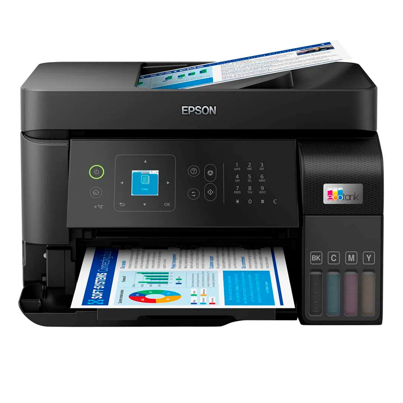 Impresora Multifuncional Epson EcoTank L5590, Imprime/Escanea/Copia/Fax/USB/LAN/Wi-Fi, miniatura 2