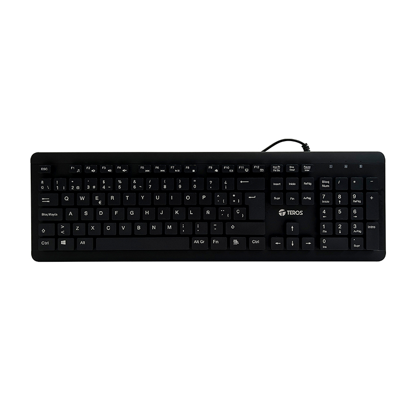 Teclado lavable TEROS TE-4065N, IPX7, USB, negro, miniatura 1