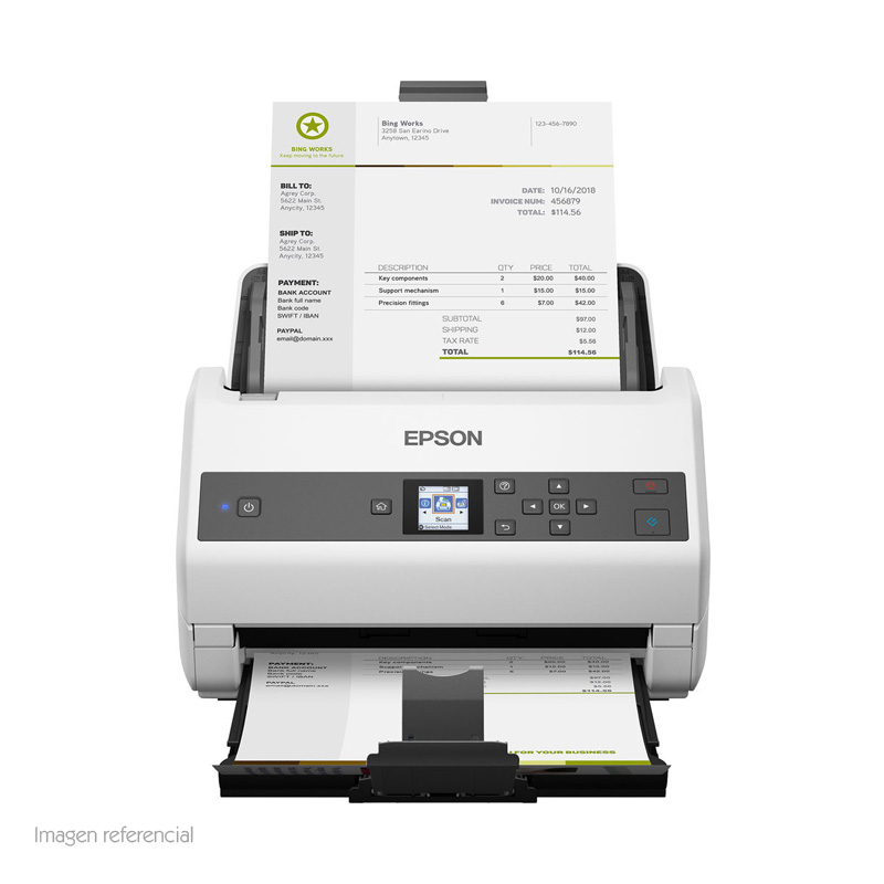 Escáner de documento Epson WorkForce DS-870, 600dpi, 65 ppm / 130 ipm, ADF., miniatura 1