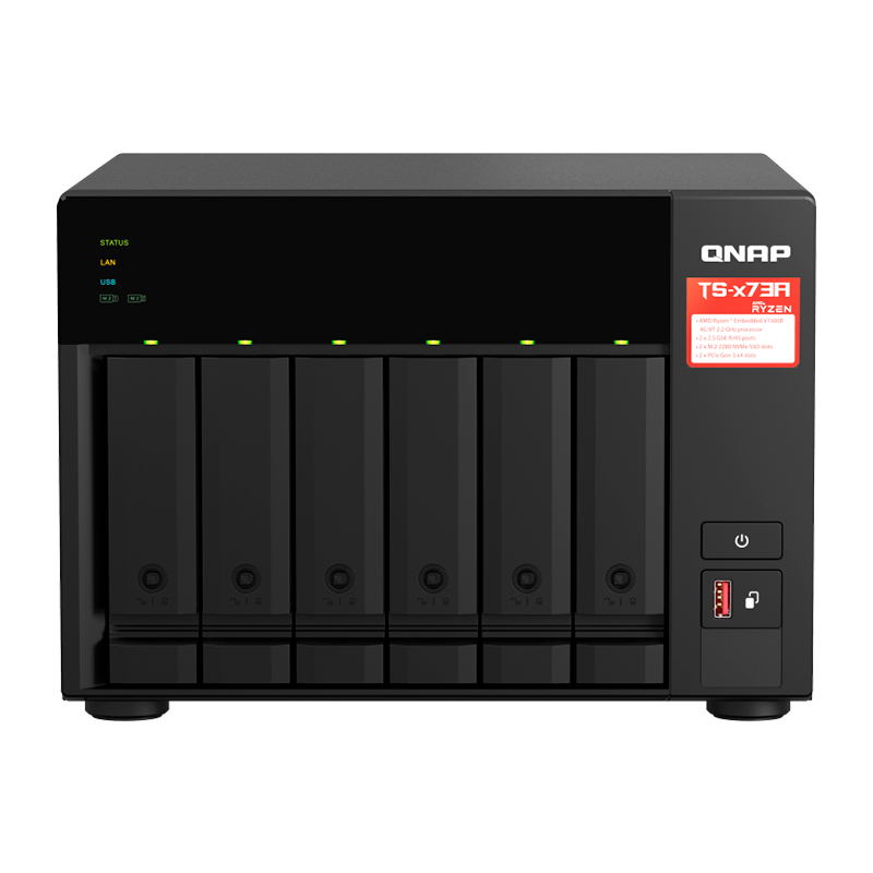 Servidor NAS QNAP TS-673A-8G, Ryzen V1500B 4C/2.2GHz, 8GB RAM SODIMM, Bahias: 6x3.5 SATA, miniatura 2