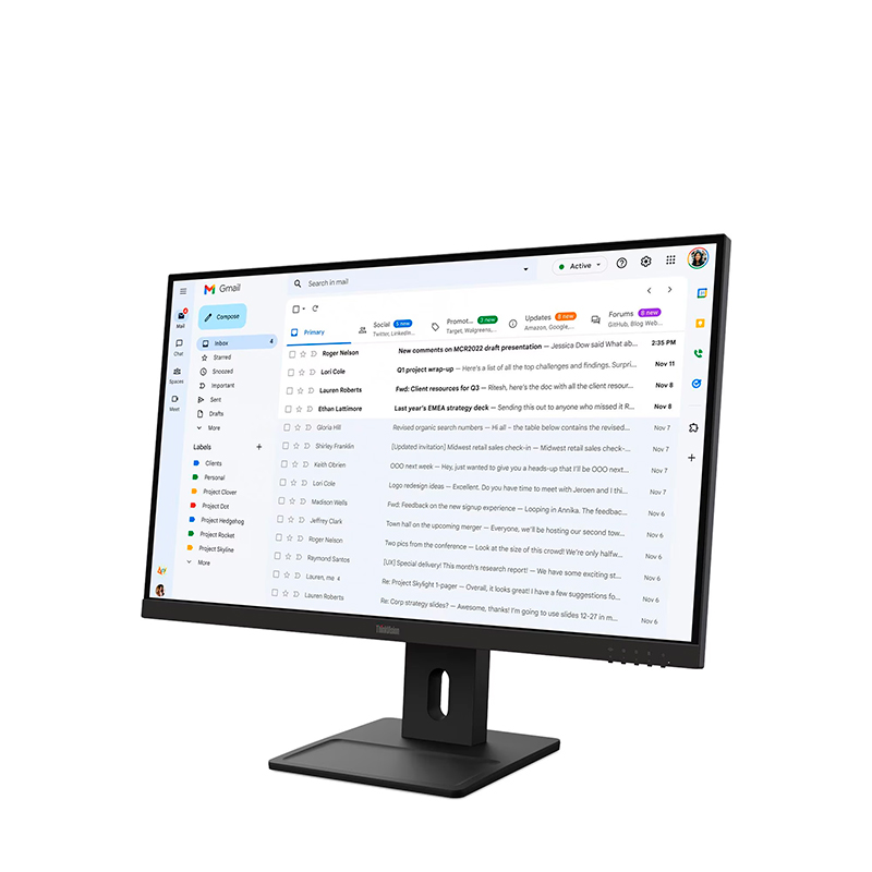 Monitor Lenovo ThinkVision E27-40, 27 WLED/FHD/IPS/HDMI x1/DP x1/VGA x1/Parlantes: 2Wx2, miniatura 1