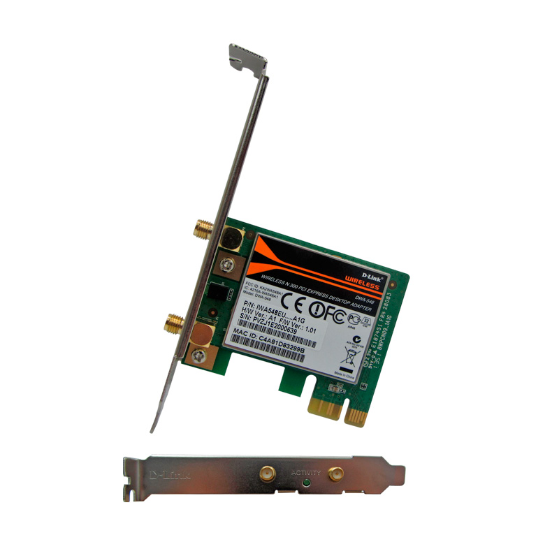 Tarjeta Wireless D-Link DWA-548, 802.11g/n, 300 Mbps, PCI-e, 2dBi., miniatura 1