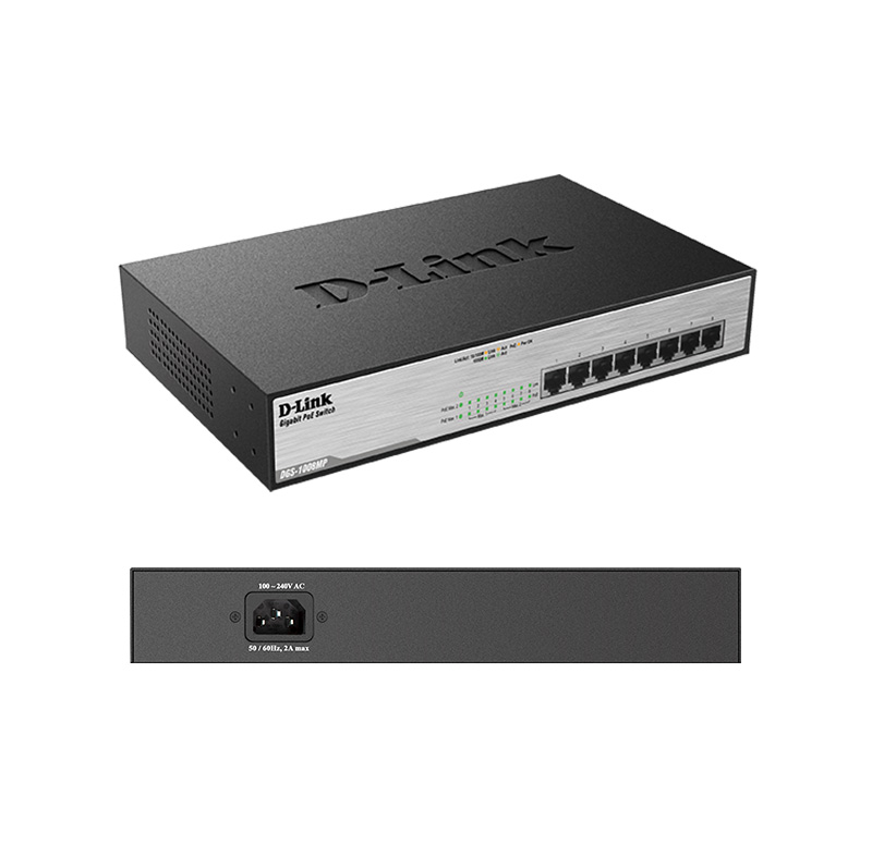 Switch D-Link DGS-1008MP, 8 RJ-45 10/100/1000 Mbps, PoE., miniatura 1