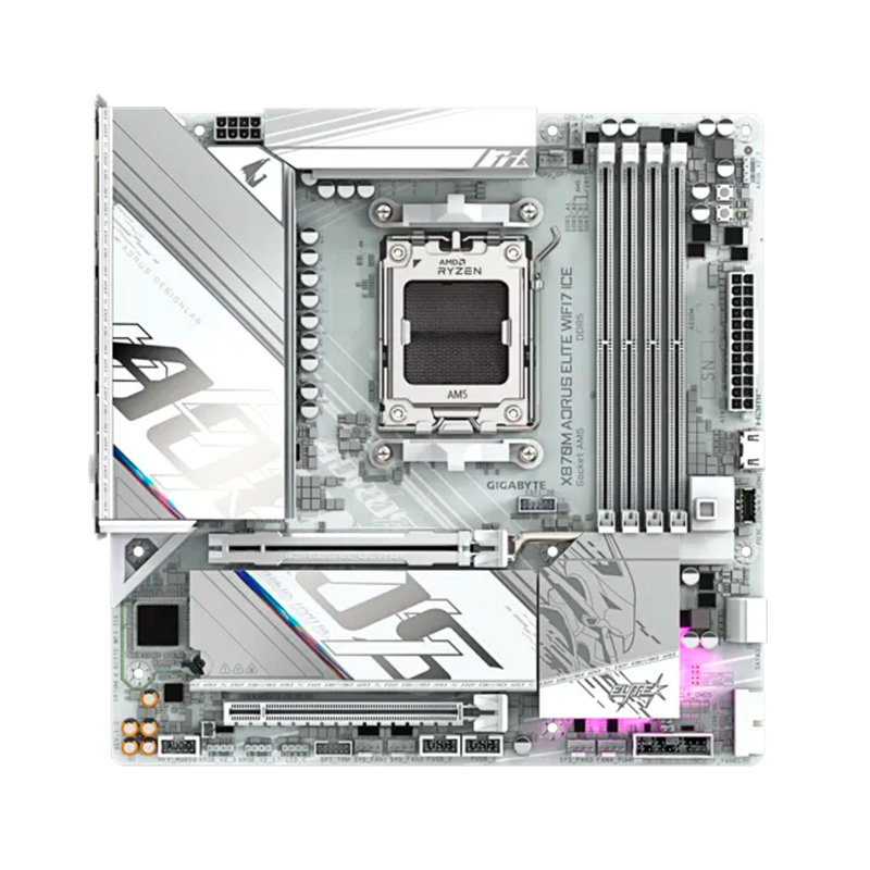 Motherboard GIGABYTE X870M AORUS ELITE WIFI7 ICE, Chipset AMD X870, Socket AMD AM5, M-ATX, miniatura 2
