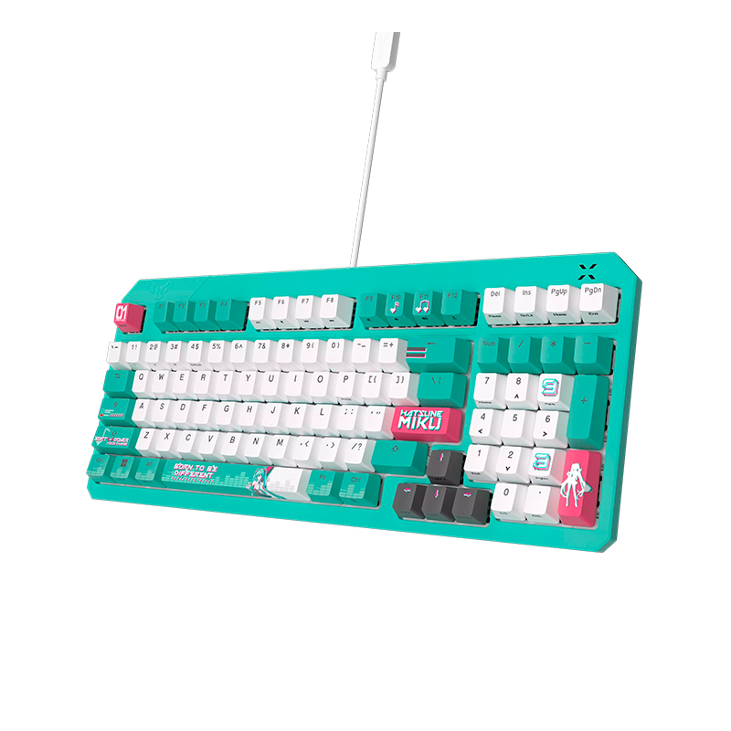 Teclado Asus Tuf Gaming K3 Gen II Hatsune Miku Edition, USB, RGB, miniatura 3