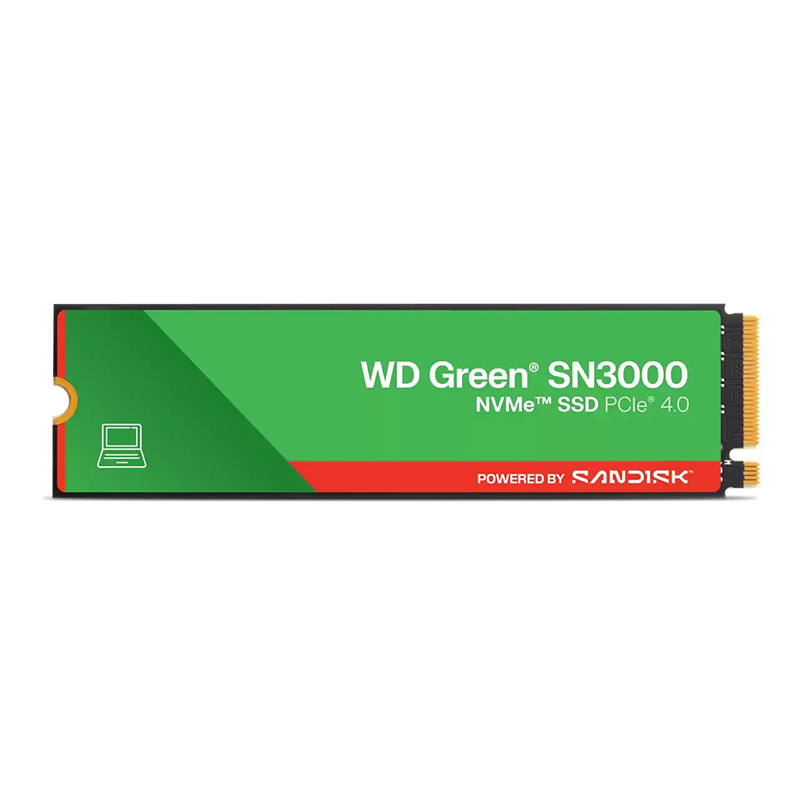 Unidad en estado solido WD Green SN3000 NVMe 500GB M.2 2280, PCIe Gen 4.0 x4, NVMe, miniatura 1