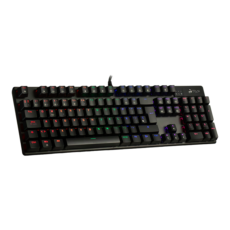Teclado mecánico TE-4068G, retroiluminación rainbow, USB 2.0, español, color negro, miniatura 3