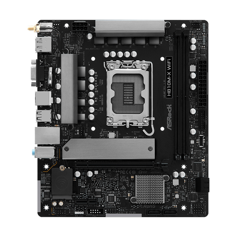 Motherboard ASROCK H810M-X WiFi, Chipset Intel H810, LGA 1851, 1xVGA, 1xHDMI, 1xDP, mATX, miniatura 2