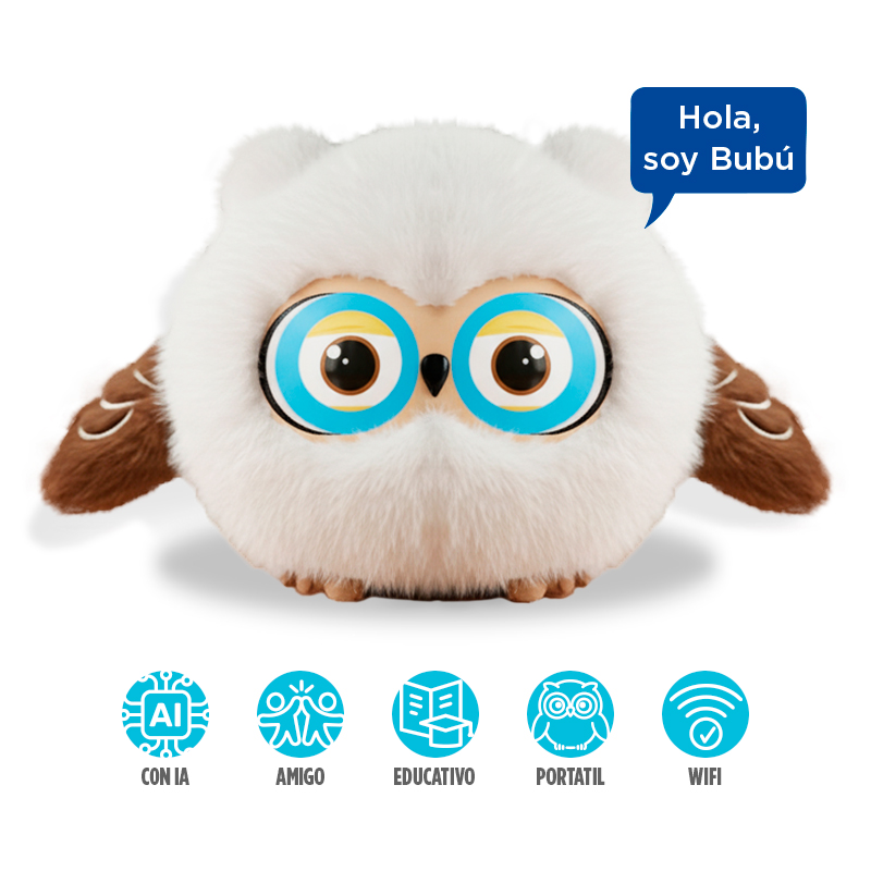 Peluche interactivo con IA Bubú el Búho ChatGPT, App Tuya Smart, 1200mAh, Felpa, miniatura 3