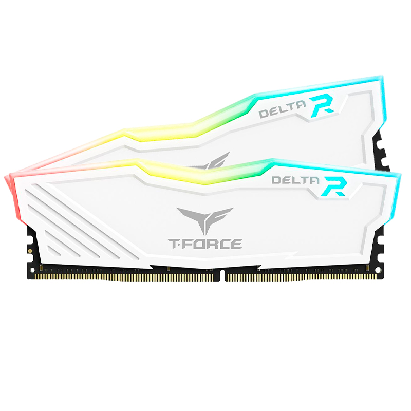 Memoria TEAMGROUP T-FORCE DELTA RGB 16GB (2 x 8GB) DDR4-3600MHz, CL18, 1.35V, RGB, Blanco, miniatura 1