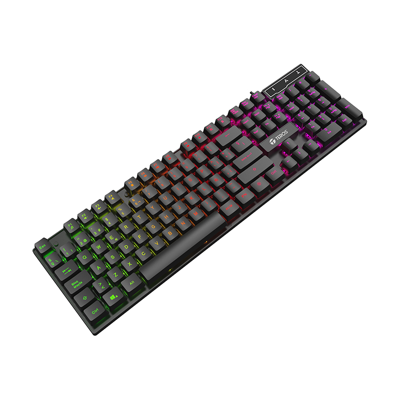 Teclado gamer TEROS TE-4072G, RGB, USB, negro, miniatura 2