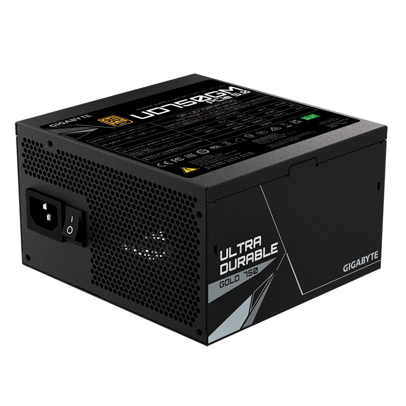 fuente de alimentación gigabyte ud750gm pg5, 750w, 80 plus gold certified, formato at, miniatura 2