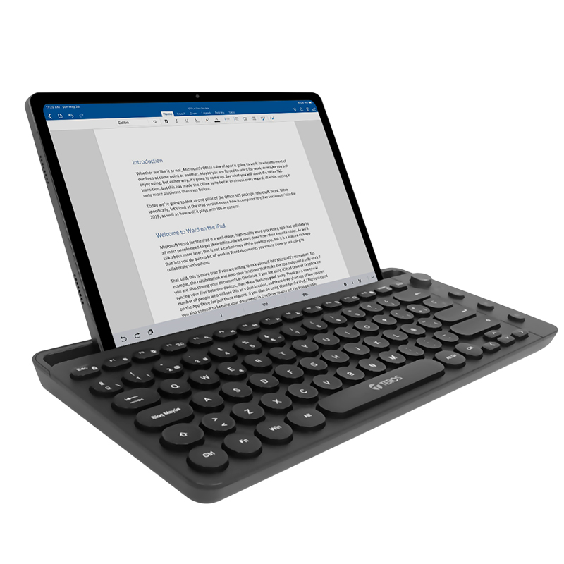 Teclado inalámbrico TEROS TE-4064N, 2.4 GHz, bluetooth 3.0 / 5.2, 80 teclas, negro, miniatura 3