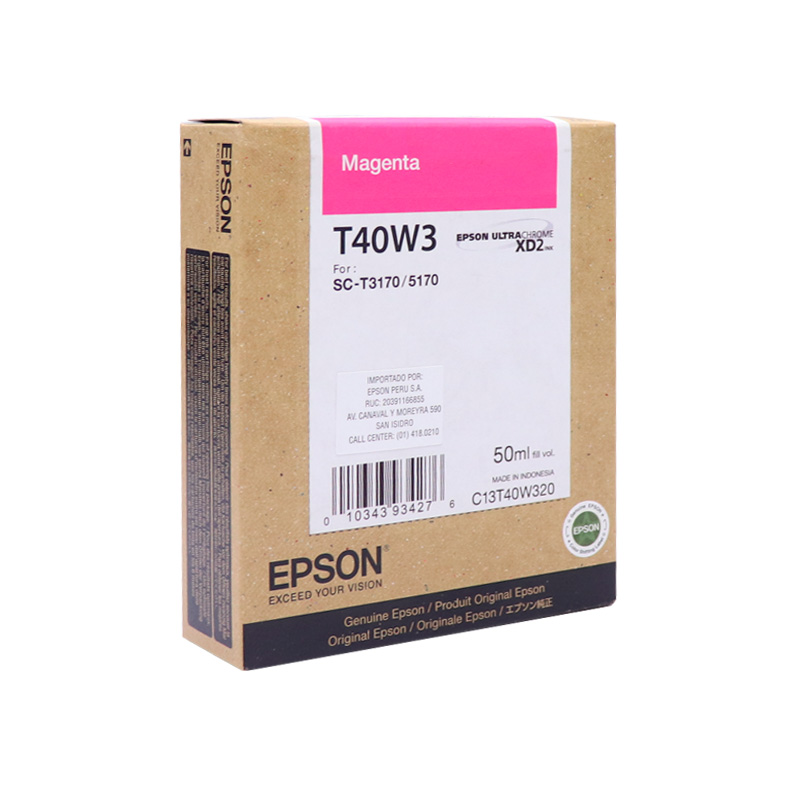 Cartucho de tinta Epson T40W320, UltraChrome XD2, contenido 50ml, color magenta., miniatura 1