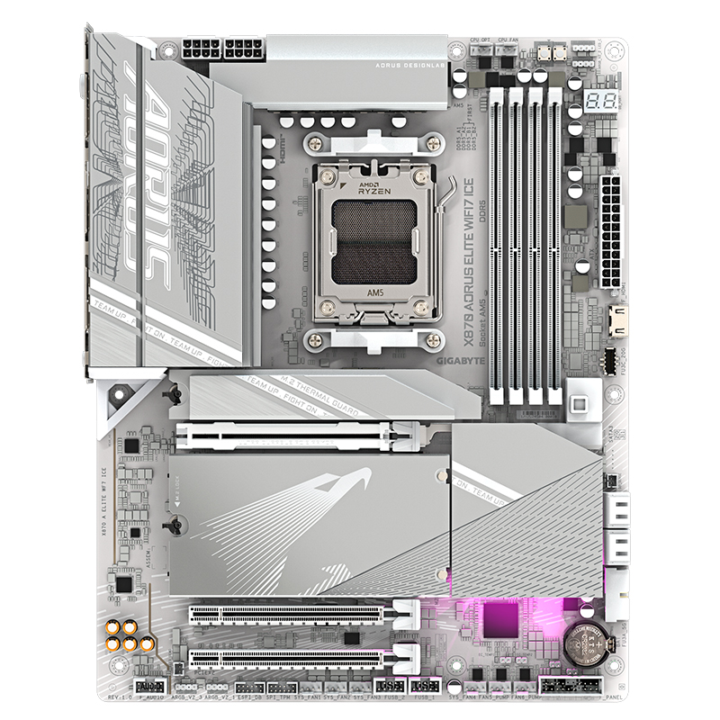 Motherboard GIGABYTE X870 AORUS ELITE WIFI7 ICE, Chipset AMD X870, Socket AMD AM5, ATX, miniatura 2