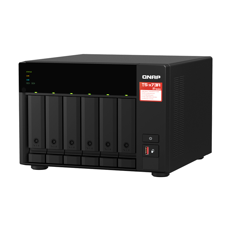 Servidor NAS QNAP TS-673A-8G, Ryzen V1500B 4C/2.2GHz, 8GB RAM SODIMM, Bahias: 6x3.5 SATA, miniatura 3
