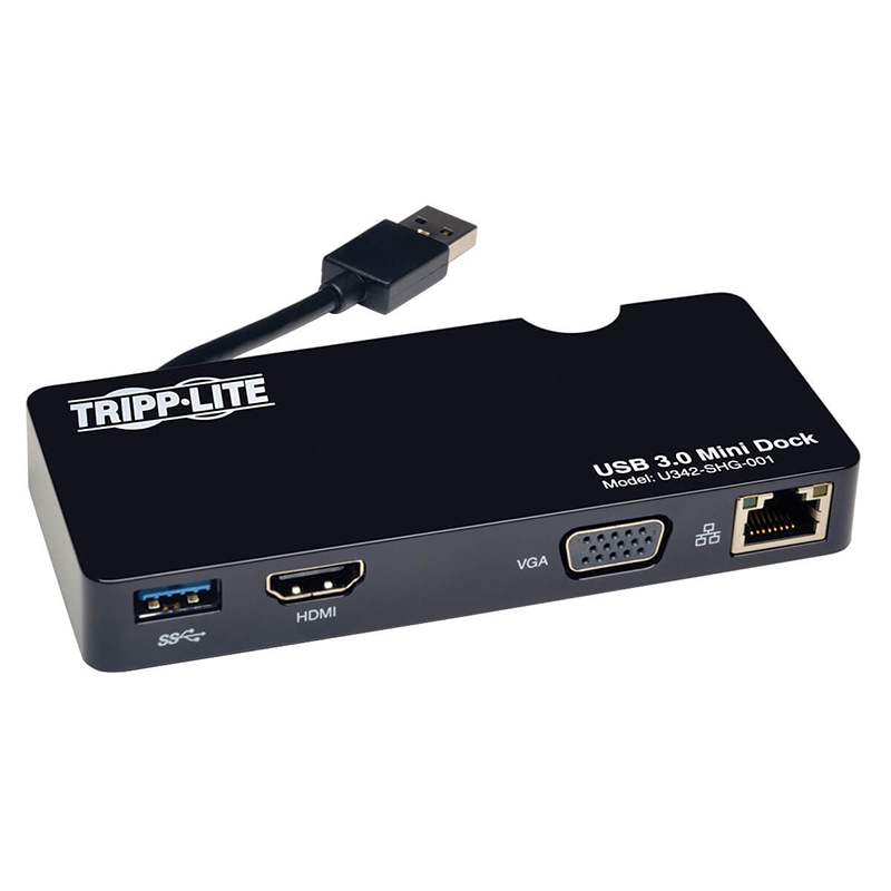 Tripp Lite series Estación de conexión Mini USB 3.x (5 Gbps) con HDMI y vídeo VGA, GbE, miniatura 2