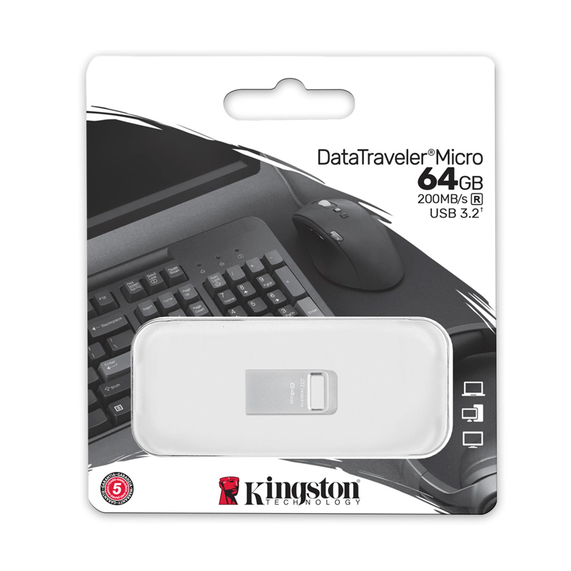Memoria Flash Kingston DataTraveler Micro Unidad Flash USB Ultrapequeño con Metal Premium., miniatura 1
