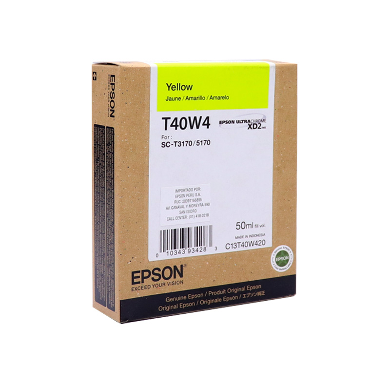 Cartucho de tinta Epson T40W420, UltraChrome XD2, contenido 50ml, color amarillo., miniatura 1
