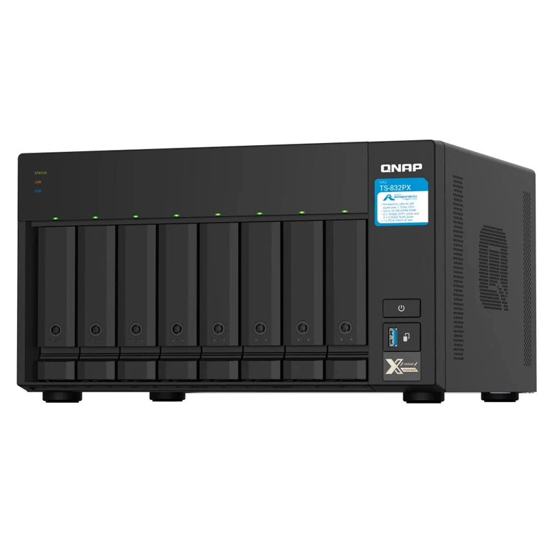 Servidor NAS QNAP TS-832PX-4G, ARM Cortex-A57 4C/1.7GHz, 4GB DDR4, Bahias: 8 x 3.5 SATA, miniatura 2