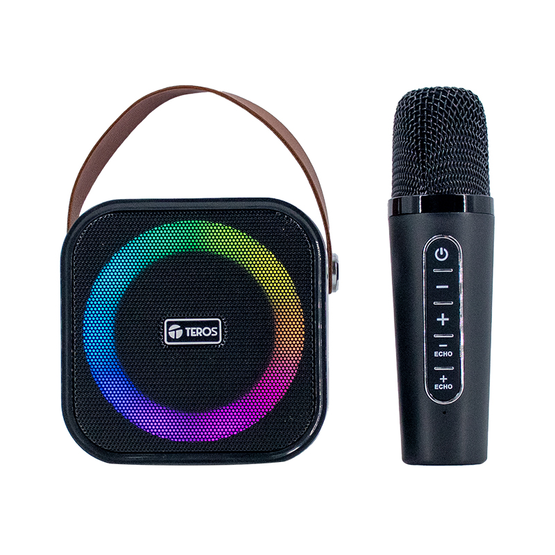 Parlante karaoke inalámbrico TEROS TE-6013N, BT 5.4, 10W, 1800mAh, USB, Luces RGB, miniatura 3