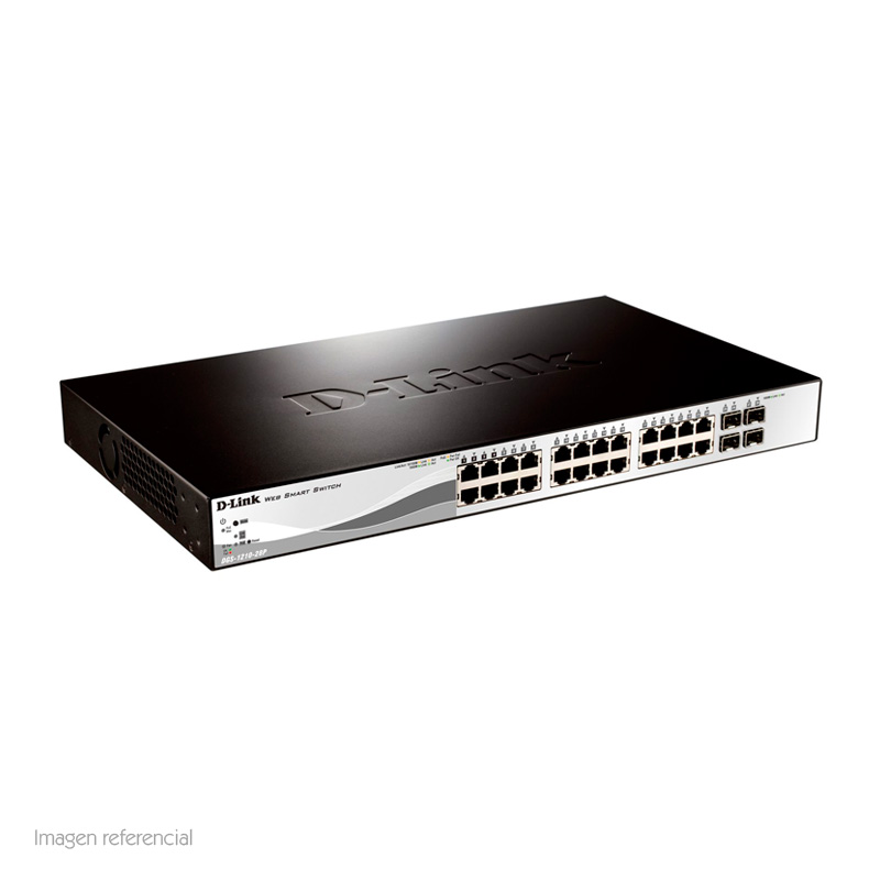 Switch D-Link DGS-1210-28P, Capa 2, PoE, 24 RJ-45 LAN GbE, 4 puertos SFP, Auto MDI/MDIX., miniatura 2
