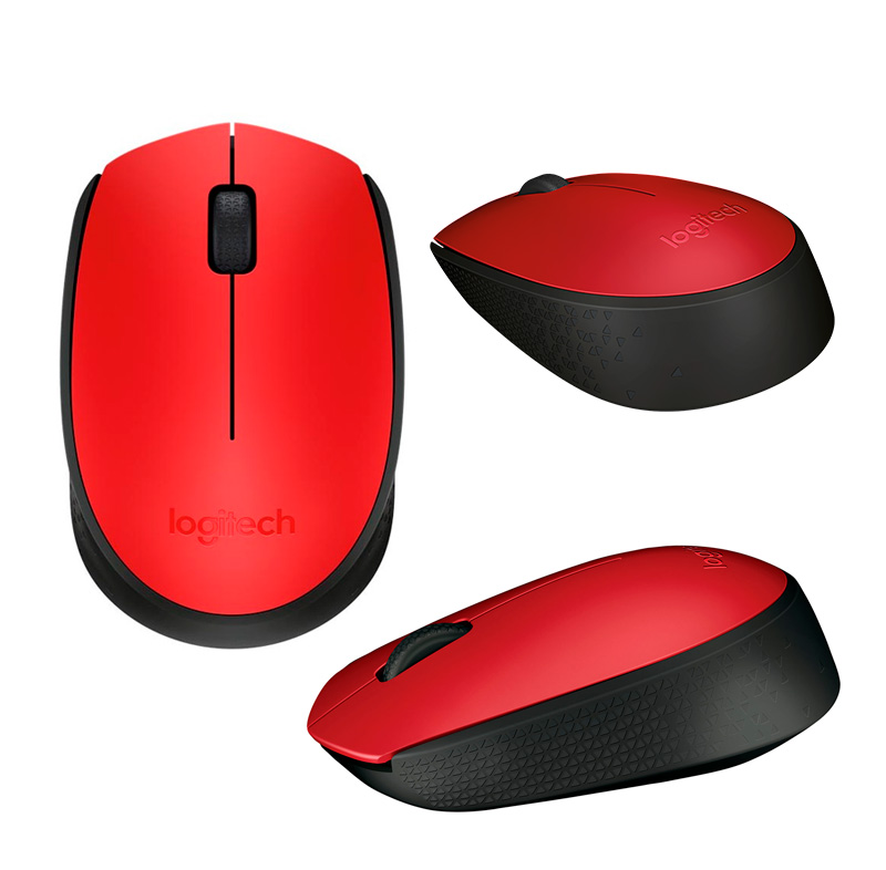 Mouse óptico inalámbrico Logitech M170, ambidiestro, receptor USB, 2.4 GHz, Rojo., miniatura 1