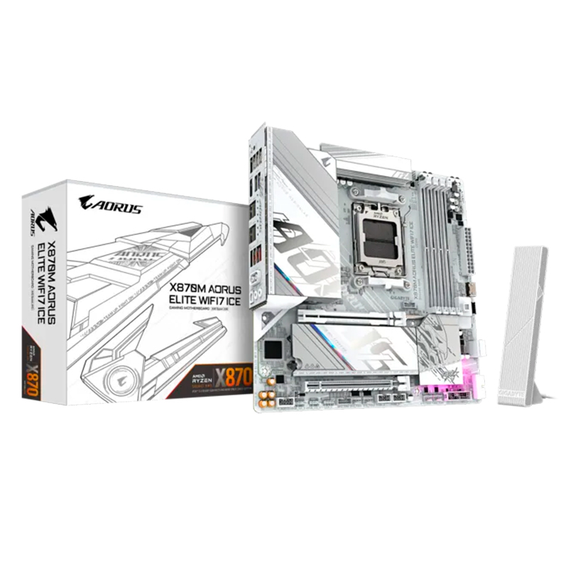 Motherboard GIGABYTE X870M AORUS ELITE WIFI7 ICE, Chipset AMD X870, Socket AMD AM5, M-ATX, miniatura 3