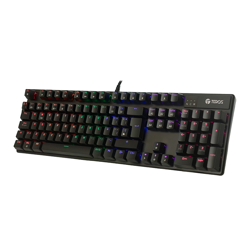 Teclado mecánico TE-4068G, retroiluminación rainbow, USB 2.0, español, color negro, miniatura 2