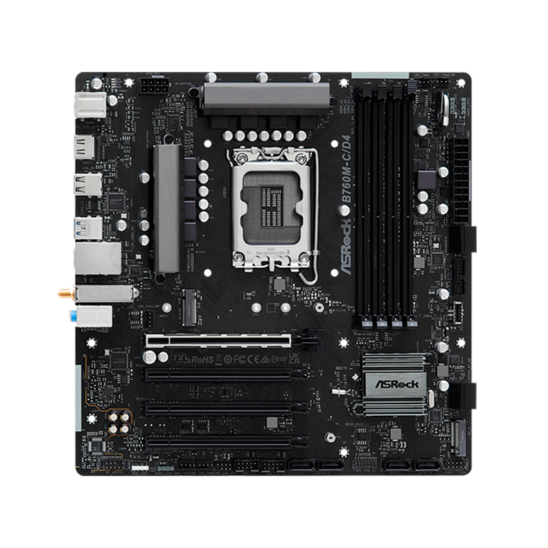 Motherboard ASROCK B760M-C/D4, Chipset Intel B760, LGA1700, mATX, miniatura 2