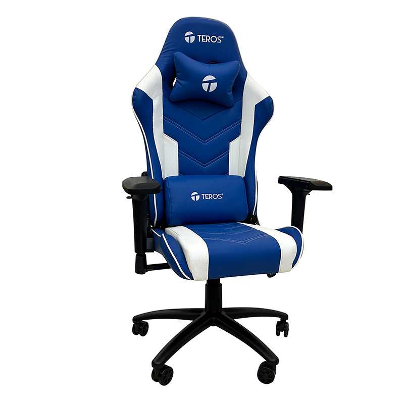 Silla gamer TEROS TE-8126B, azul y blanco, miniatura 1