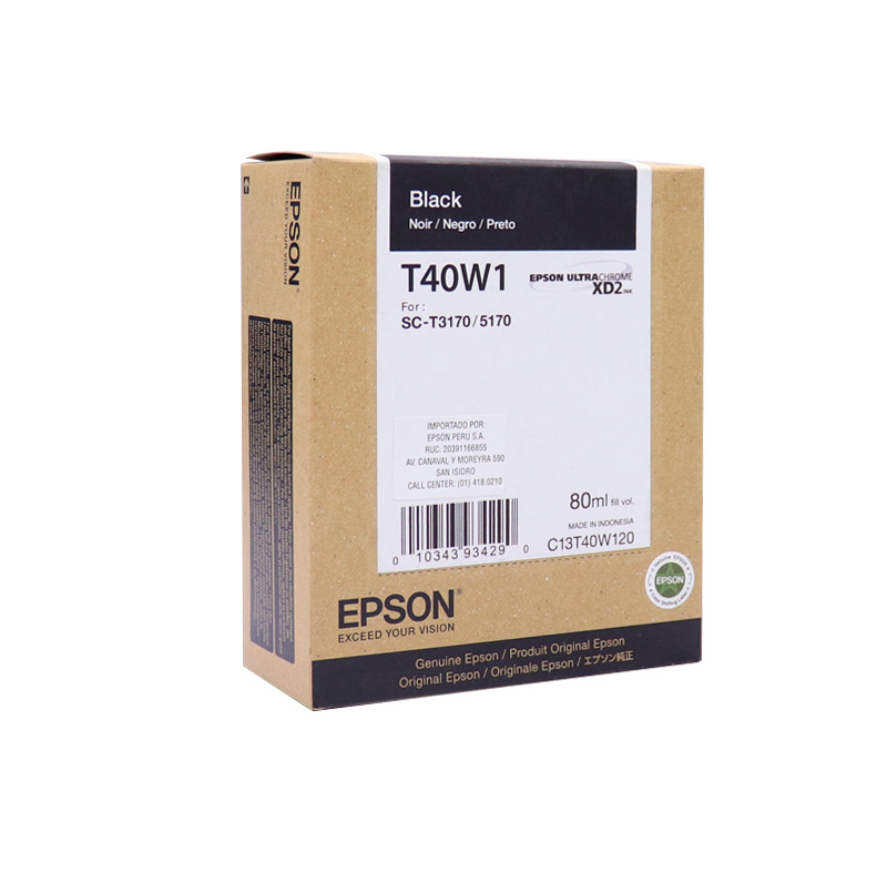 Cartucho de tinta Epson T40W120, UltraChrome XD2, contenido 80ml, color negro., miniatura 1
