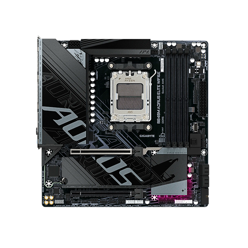 Motherboard GIGABYTE B840M AORUS ELITE WIFI6E, Chipset AMD B840, Socket AMD AM5, micro-ATX, miniatura 2